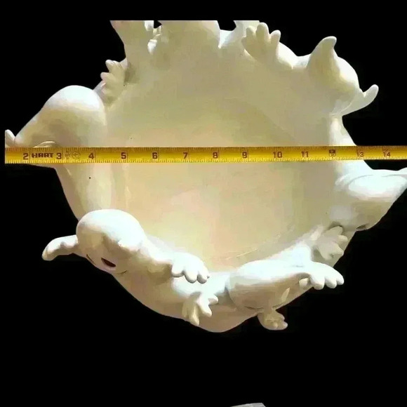 Vintage Ceramic Huddle Party Pile Off Ghosts Halloween light (included) up bowl - Picture 14 of 16